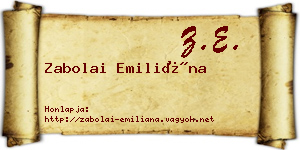 Zabolai Emiliána névjegykártya
